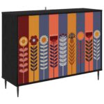 vidaXL Servírovacia skriňa ESSEN Čierny dub 102 x 33 x 76 cm – Obrázok 2