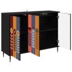 vidaXL Servírovacia skriňa ESSEN Čierny dub 102 x 33 x 76 cm – Obrázok 3