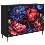 vidaXL Servírovacia skriňa KIEL Čierny dub 102 x 33 x 76 cm – Obrázok 2