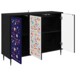 vidaXL Servírovacia skriňa MAINZ Čierny dub 102 x 33 x 76 cm – Obrázok 3