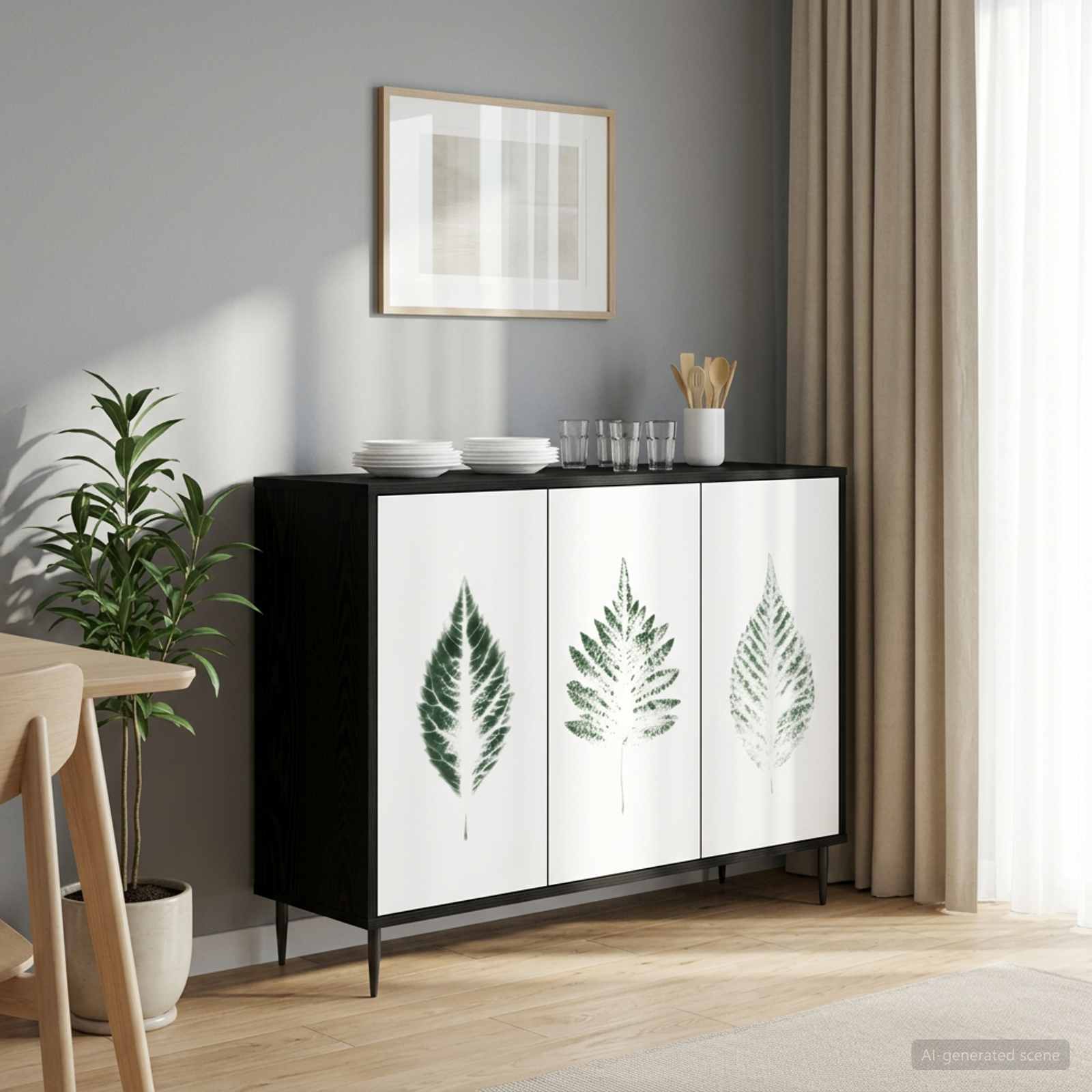 8006985_1.jpg vidaXL Servírovacia skriňa HANAU Čierny dub 102 x 33 x 76 cm – Obrázok 1