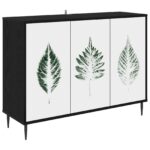 vidaXL Servírovacia skriňa HANAU Čierny dub 102 x 33 x 76 cm – Obrázok 2