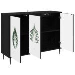 vidaXL Servírovacia skriňa HANAU Čierny dub 102 x 33 x 76 cm – Obrázok 3
