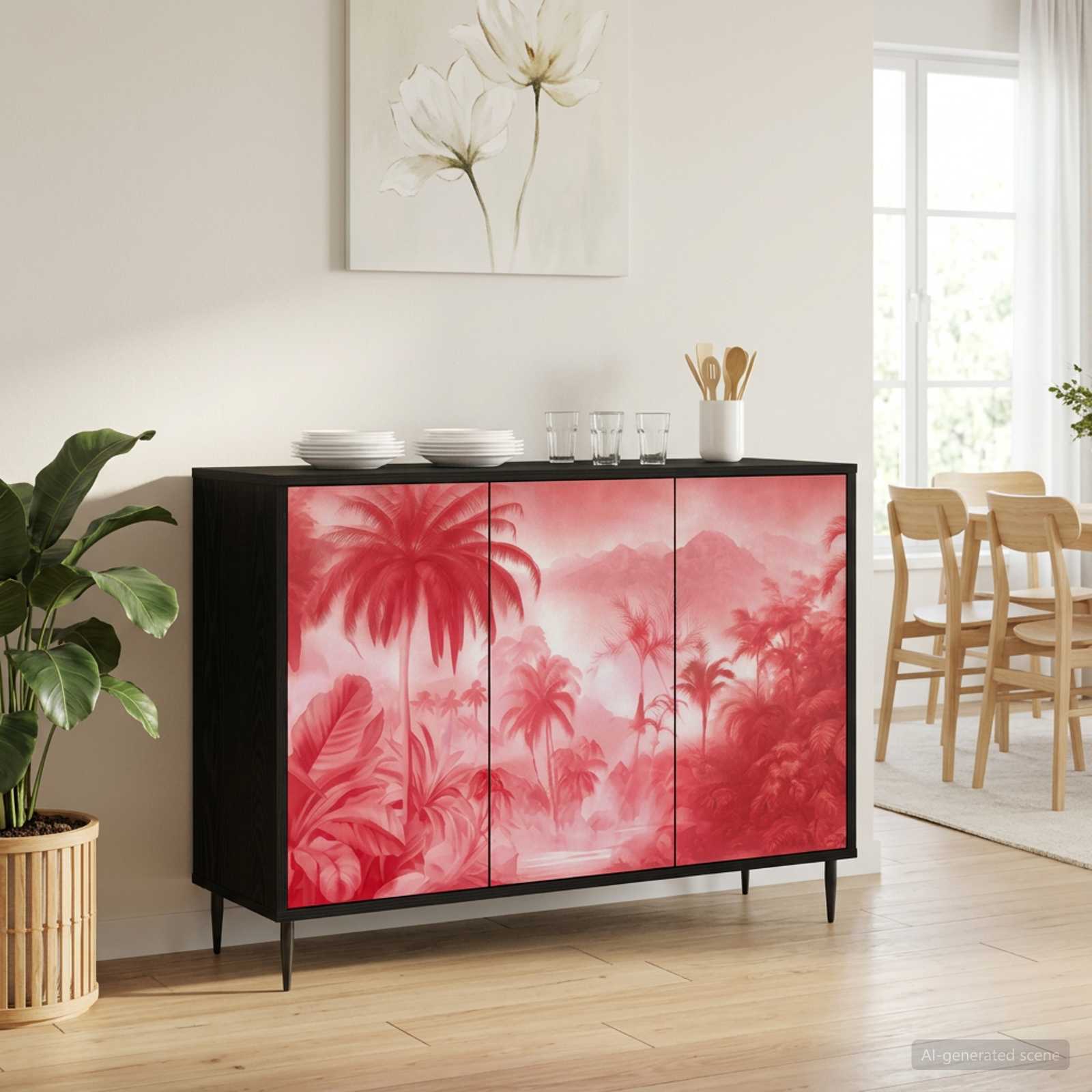 8006986_1.jpg vidaXL Servírovacia skriňa AACHEN Čierny dub 102 x 33 x 76 cm – Obrázok 1