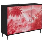 vidaXL Servírovacia skriňa AACHEN Čierny dub 102 x 33 x 76 cm – Obrázok 2