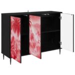vidaXL Servírovacia skriňa AACHEN Čierny dub 102 x 33 x 76 cm – Obrázok 3