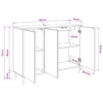 vidaXL Servírovacia skriňa AACHEN Čierny dub 102 x 33 x 76 cm – Obrázok 9