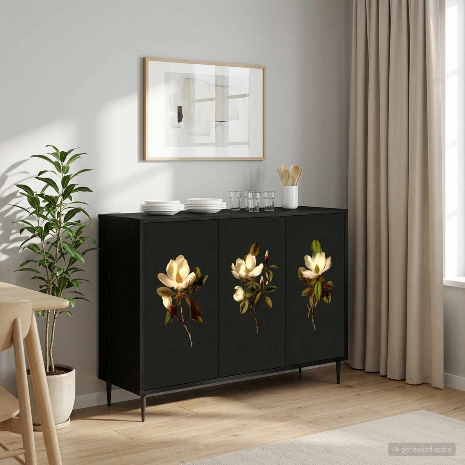 8006987_1.jpg vidaXL Servírovacia skriňa BREMEN Čierny dub 102 x 33 x 76 cm – Obrázok 1
