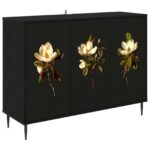 vidaXL Servírovacia skriňa BREMEN Čierny dub 102 x 33 x 76 cm – Obrázok 2
