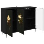 vidaXL Servírovacia skriňa BREMEN Čierny dub 102 x 33 x 76 cm – Obrázok 3