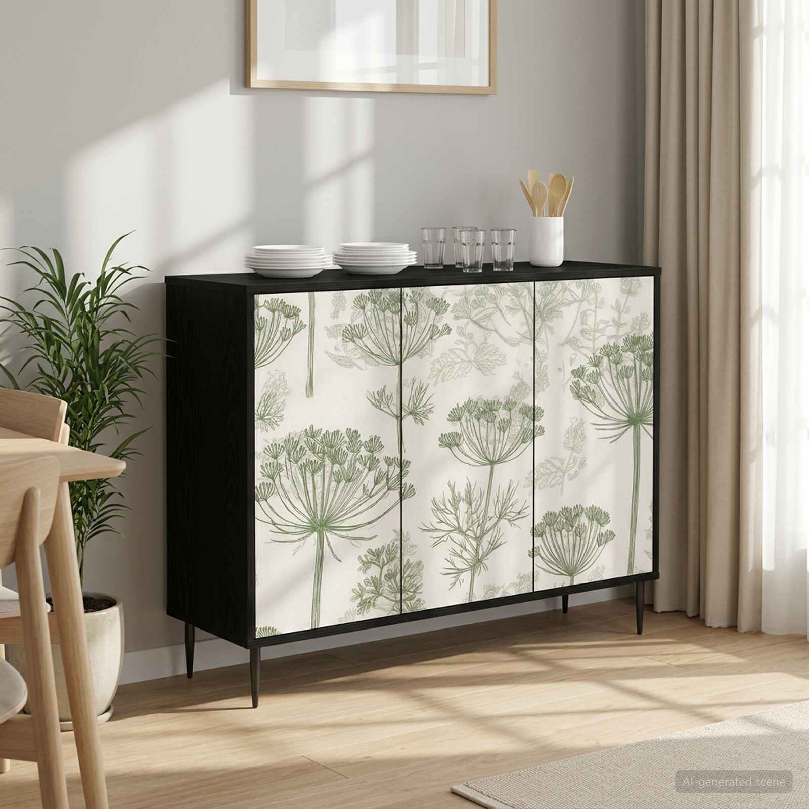8006988_1.jpg vidaXL Servírovacia skriňa GOTHA Čierny dub 102 x 33 x 76 cm – Obrázok 1