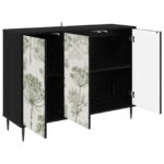 vidaXL Servírovacia skriňa GOTHA Čierny dub 102 x 33 x 76 cm – Obrázok 3
