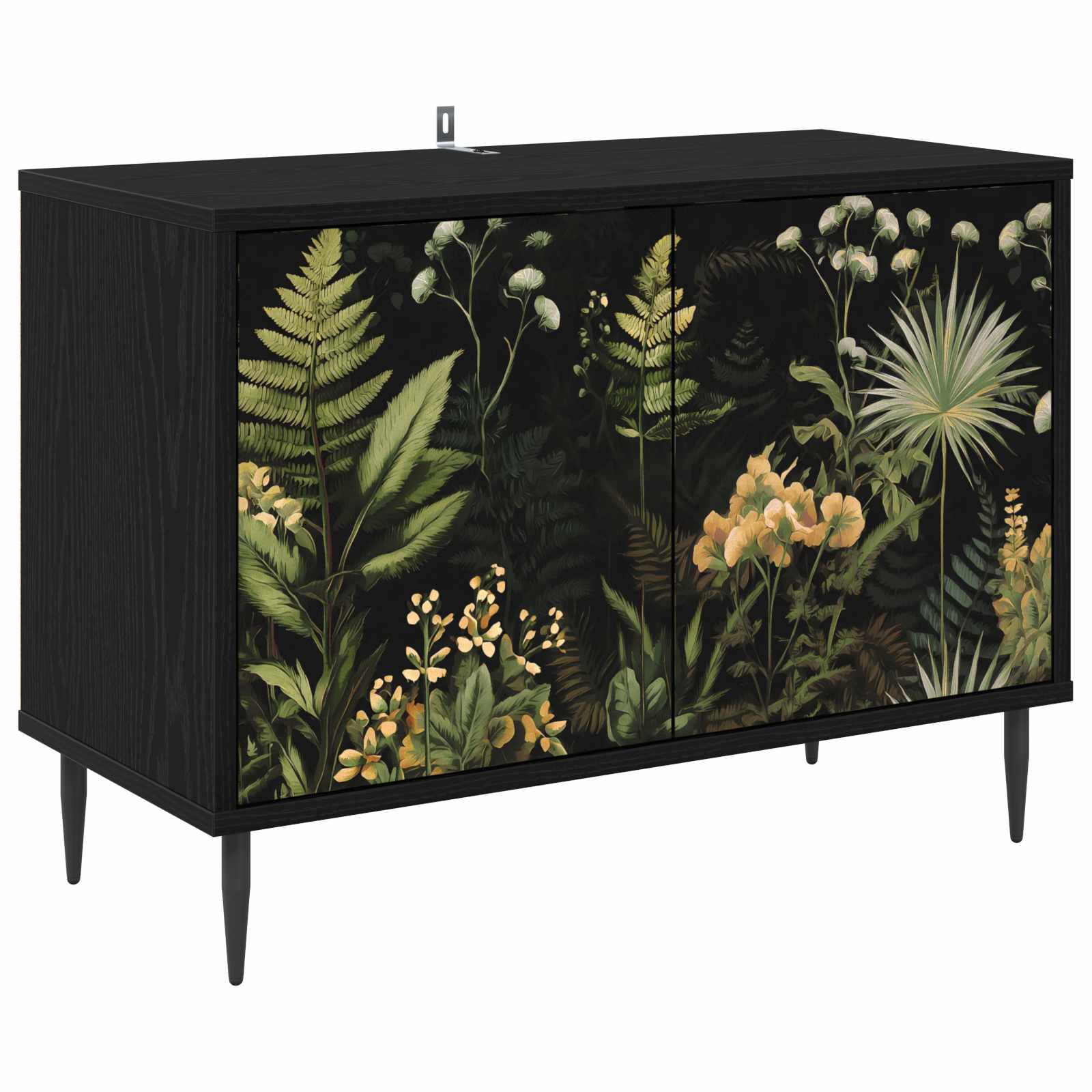 8007009_1.jpg vidaXL TV skrinka RHENEN 69 x 33 x 50,5 cm Čierny dub Kompozitné drevo – Obrázok 1