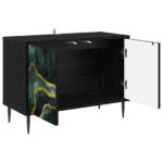 vidaXL TV skrinka WIJHE 69 x 33 x 50,5 cm Čierny dub Kompozitné drevo – Obrázok 2