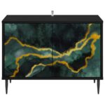 vidaXL TV skrinka WIJHE 69 x 33 x 50,5 cm Čierny dub Kompozitné drevo – Obrázok 3