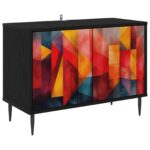 vidaXL TV skrinka HEESCH 69 x 33 x 50,5 cm Čierny dub Kompozitné drevo