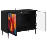 vidaXL TV skrinka HEESCH 69 x 33 x 50,5 cm Čierny dub Kompozitné drevo – Obrázok 2