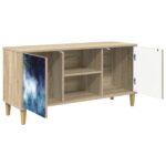vidaXL TV skrinka RAALTE 102 x 33 x 50 cm Sonoma Kompozitné drevo – Obrázok 4