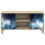 vidaXL TV skrinka RAALTE 102 x 33 x 50 cm Sonoma Kompozitné drevo – Obrázok 5