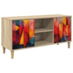 vidaXL TV skrinka HEESCH 102 x 33 x 50 cm Sonoma Kompozitné drevo