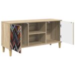 vidaXL TV skrinka OMMEN 102 x 33 x 50 cm Sonoma Kompozitné drevo – Obrázok 2