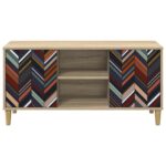 vidaXL TV skrinka OMMEN 102 x 33 x 50 cm Sonoma Kompozitné drevo – Obrázok 3