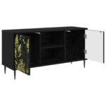 vidaXL TV skrinka RHENEN 102 x 33 x 51 cm Čierny dub Kompozitné drevo – Obrázok 2