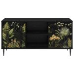 vidaXL TV skrinka RHENEN 102 x 33 x 51 cm Čierny dub Kompozitné drevo – Obrázok 3