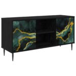 vidaXL TV skrinka WIJHE 102 x 33 x 51 cm Čierny dub Kompozitné drevo