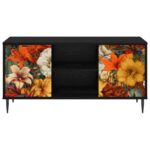 vidaXL TV skrinka GENNEP 102 x 33 x 51 cm Čierny dub Kompozitné drevo – Obrázok 3