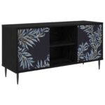 vidaXL TV skrinka DOKKUM 102 x 33 x 51 cm Čierny dub Kompozitné drevo