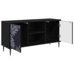 vidaXL TV skrinka DOKKUM 102 x 33 x 51 cm Čierny dub Kompozitné drevo – Obrázok 2