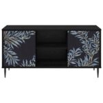 vidaXL TV skrinka DOKKUM 102 x 33 x 51 cm Čierny dub Kompozitné drevo – Obrázok 3