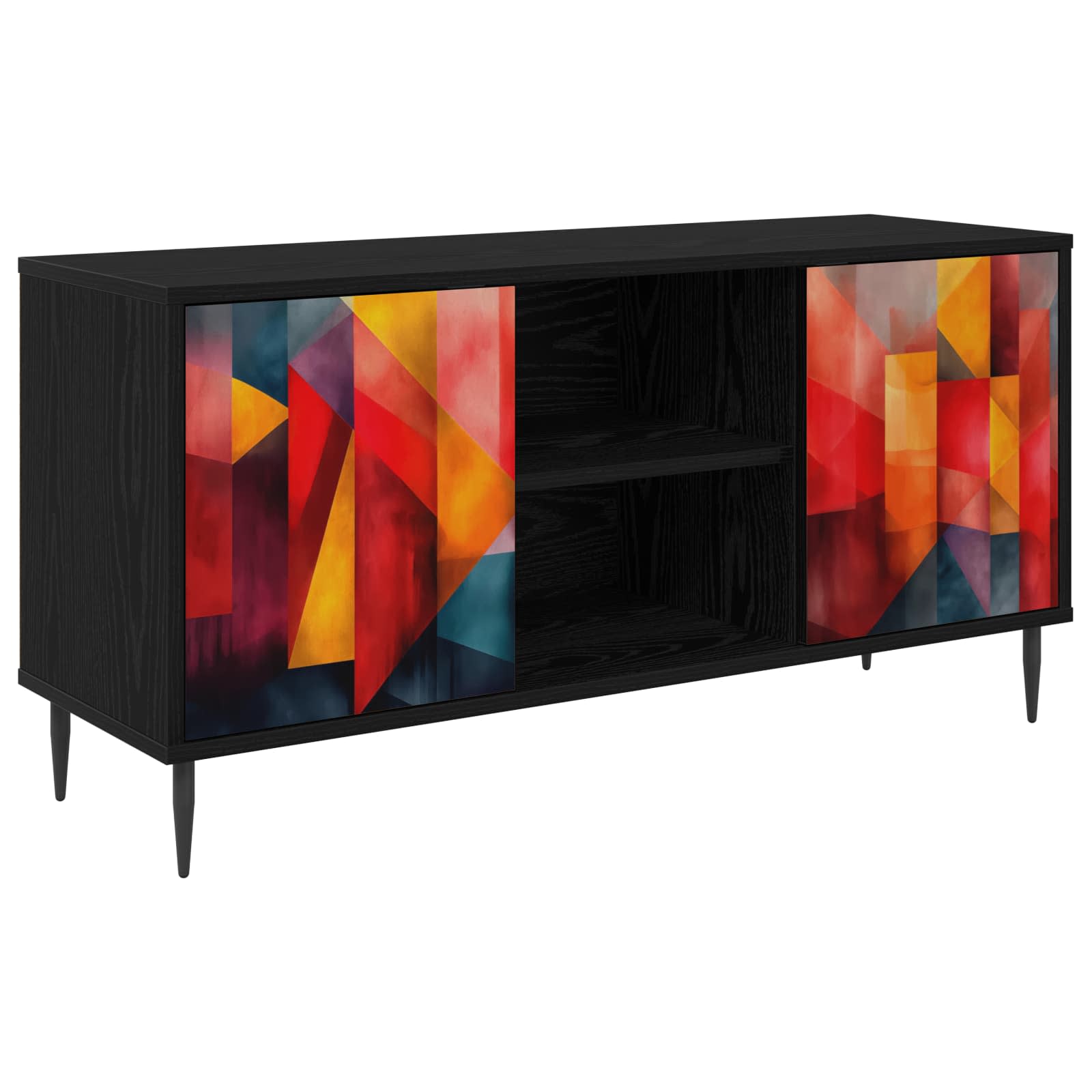 8007058_1.jpg vidaXL TV skrinka HEESCH 102 x 33 x 51 cm Čierny dub Kompozitné drevo – Obrázok 1