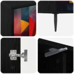 vidaXL TV skrinka HEESCH 102 x 33 x 51 cm Čierny dub Kompozitné drevo – Obrázok 5