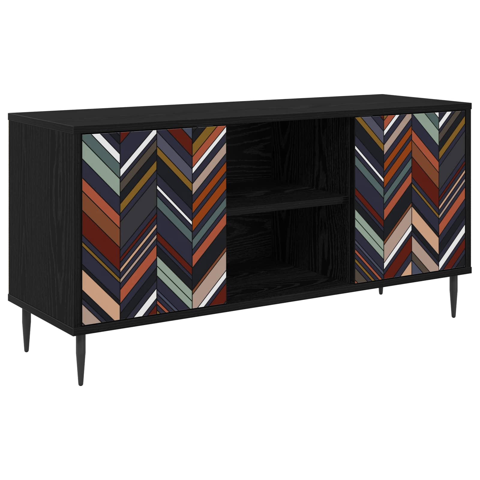 8007059_1.jpg vidaXL TV skrinka OMMEN 102 x 33 x 51 cm Čierny dub Kompozitné drevo – Obrázok 1