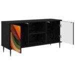 vidaXL TV skrinka BONN 102 x 33 x 51 cm Čierny dub Kompozitné drevo – Obrázok 2