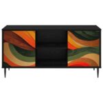 vidaXL TV skrinka BONN 102 x 33 x 51 cm Čierny dub Kompozitné drevo – Obrázok 3