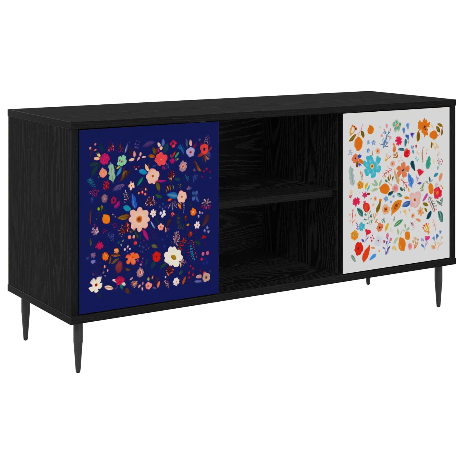 8007064_1.jpg vidaXL TV skrinka MAINZ 102 x 33 x 51 cm Čierny dub Kompozitné drevo – Obrázok 1