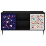 vidaXL TV skrinka MAINZ 102 x 33 x 51 cm Čierny dub Kompozitné drevo – Obrázok 3