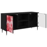vidaXL TV skrinka AACHEN 102 x 33 x 51 cm Čierny dub Kompozitné drevo – Obrázok 2