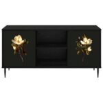 vidaXL TV skrinka BREMEN 102 x 33 x 51 cm Čierny dub Kompozitné drevo – Obrázok 3
