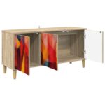 vidaXL TV skrinka HEESCH 102 x 33 x 50 cm Sonoma Kompozitné drevo – Obrázok 2