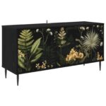 vidaXL TV skrinka RHENEN 102 x 33 x 51 cm Čierny dub Kompozitné drevo