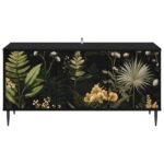 vidaXL TV skrinka RHENEN 102 x 33 x 51 cm Čierny dub Kompozitné drevo – Obrázok 3