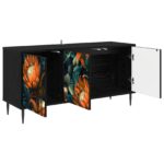 vidaXL TV skrinka LOCHEM 102 x 33 x 51 cm Čierny dub Kompozitné drevo – Obrázok 2