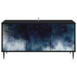 vidaXL TV skrinka RAALTE 102 x 33 x 51 cm Čierny dub Kompozitné drevo – Obrázok 3