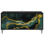 vidaXL TV skrinka WIJHE 102 x 33 x 51 cm Čierny dub Kompozitné drevo – Obrázok 3