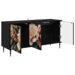 vidaXL TV skrinka BORNE 102 x 33 x 51 cm Čierny dub Kompozitné drevo – Obrázok 2