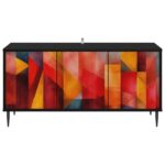 vidaXL TV skrinka HEESCH 102 x 33 x 51 cm Čierny dub Kompozitné drevo – Obrázok 3